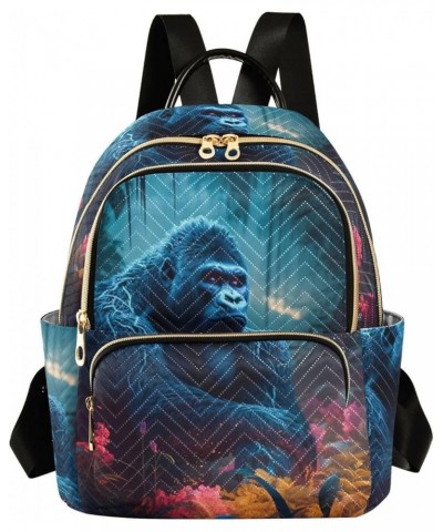 Medium Fashion Backpack for Women Gorilla Jungle Print Ladies Travel Daypack Aesthetic Shoulder Bag 10.2×5.1×12.5 IN $18.35 B...