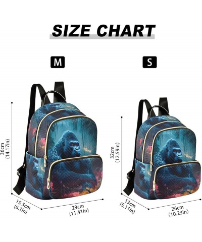 Medium Fashion Backpack for Women Gorilla Jungle Print Ladies Travel Daypack Aesthetic Shoulder Bag 10.2×5.1×12.5 IN $18.35 B...