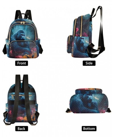 Medium Fashion Backpack for Women Gorilla Jungle Print Ladies Travel Daypack Aesthetic Shoulder Bag 10.2×5.1×12.5 IN $18.35 B...