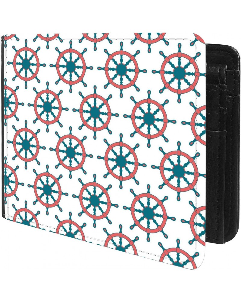 Unique Desige Pattern - Rudder helm pattern, Slim Front Pocket Wallet Billfold RFID Blocking $12.09 Wallets