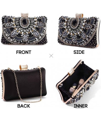 Clutch Purses for Women Rhinestone Evening Crossbody Bags Beaded Sequin Shoulder Bag Crystal Wedding Prom Handbags $12.40 Eve...