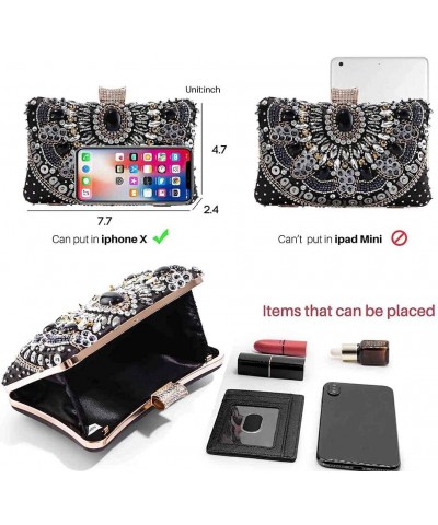 Clutch Purses for Women Rhinestone Evening Crossbody Bags Beaded Sequin Shoulder Bag Crystal Wedding Prom Handbags $12.40 Eve...