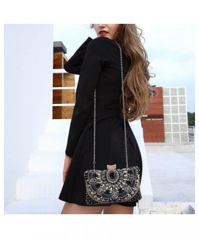 Clutch Purses for Women Rhinestone Evening Crossbody Bags Beaded Sequin Shoulder Bag Crystal Wedding Prom Handbags $12.40 Eve...