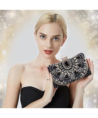 Clutch Purses for Women Rhinestone Evening Crossbody Bags Beaded Sequin Shoulder Bag Crystal Wedding Prom Handbags $12.40 Eve...