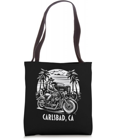 Carlsbad California Motorcycle Hotrod Vintage Design Tote Bag $12.09 Totes