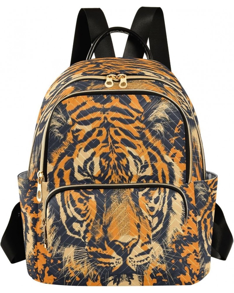 Tiger Abstract Watercolor Women Backpack Purse Ladies Fashion Shoulder Bag Daypack Travel Bag 10L $16.10 Backpacks