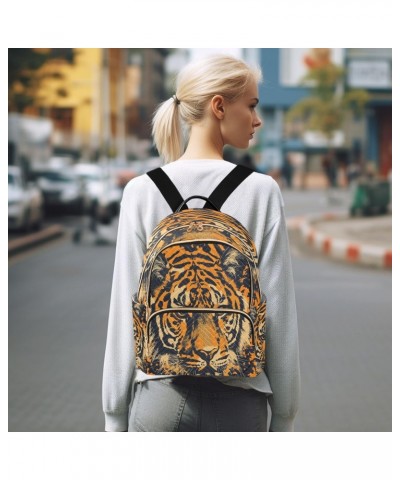 Tiger Abstract Watercolor Women Backpack Purse Ladies Fashion Shoulder Bag Daypack Travel Bag 10L $16.10 Backpacks