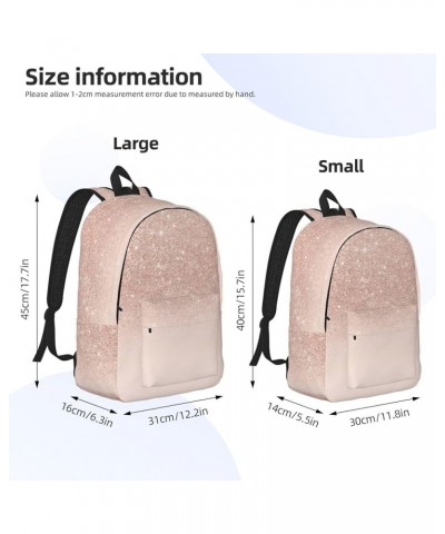 Rose Gold Wallpaper Print Unisex Canvas Backpack Cute Backpack For Travel Sports Casual Aesthetic Backpack Black Small $20.67...