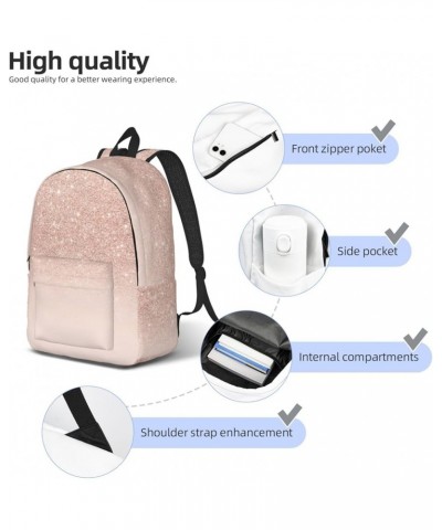 Rose Gold Wallpaper Print Unisex Canvas Backpack Cute Backpack For Travel Sports Casual Aesthetic Backpack Black Small $20.67...