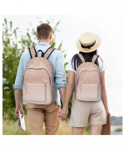 Rose Gold Wallpaper Print Unisex Canvas Backpack Cute Backpack For Travel Sports Casual Aesthetic Backpack Black Small $20.67...