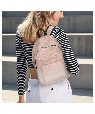 Rose Gold Wallpaper Print Unisex Canvas Backpack Cute Backpack For Travel Sports Casual Aesthetic Backpack Black Small $20.67...