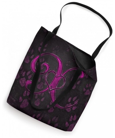 Paw Print Letter X Pink Pet Dog Cat Animal Heart Love Name Tote Bag $11.14 Totes