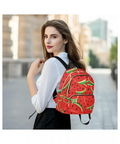 Women Backpack Vivid Watermelon Anti-Theft Travel Backpack with Luggage Belt Lightweight Handbag Lady Purse Roomy Double Zipp...