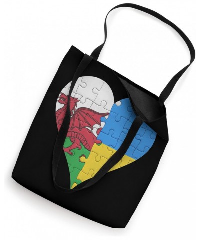 Welsh Ukrainian Flag Heart Wales Ukraine Tote Bag $15.37 Totes