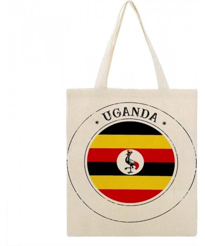 Uganda Flag Tote Bag National Flag Canvas Tote Bag with Handle Cute Book Bag Shopping Shoulder Bag for Women Girls Uganda $10...