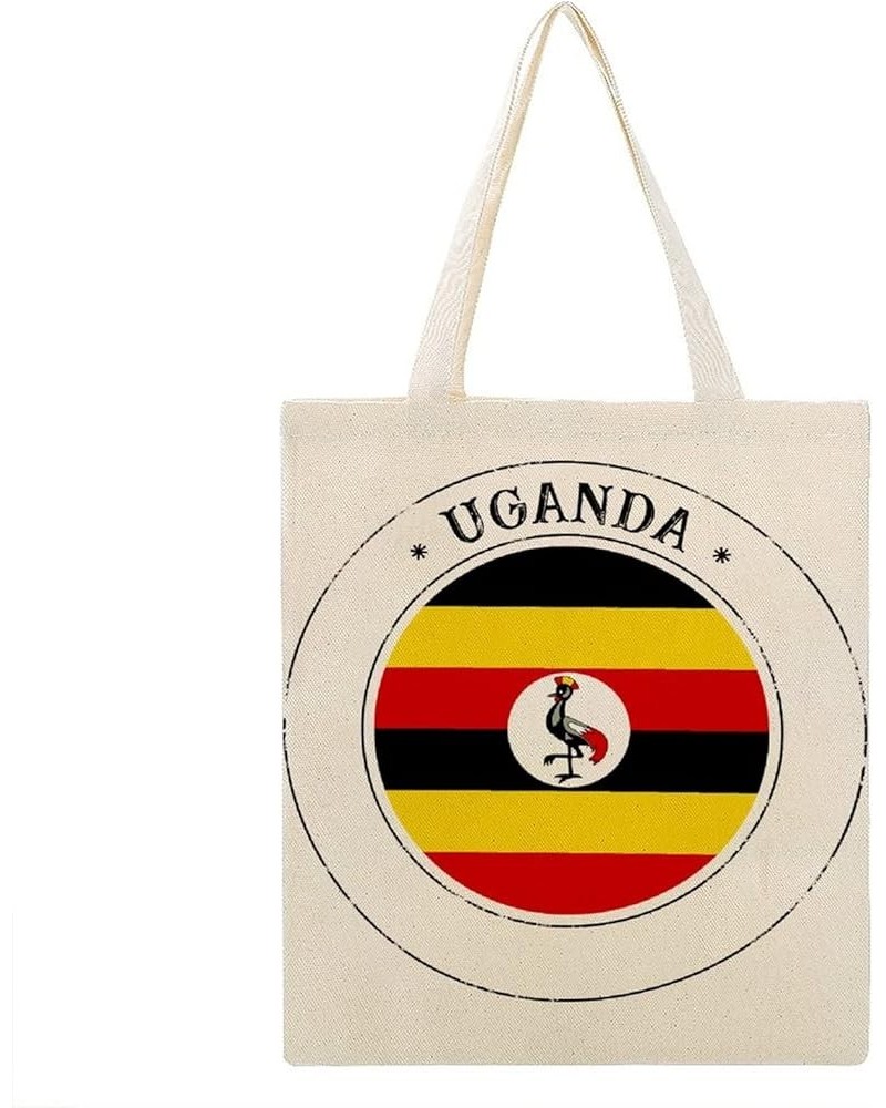 Uganda Flag Tote Bag National Flag Canvas Tote Bag with Handle Cute Book Bag Shopping Shoulder Bag for Women Girls Uganda $10...