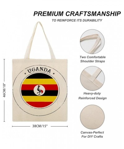 Uganda Flag Tote Bag National Flag Canvas Tote Bag with Handle Cute Book Bag Shopping Shoulder Bag for Women Girls Uganda $10...