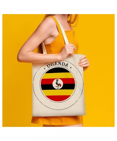 Uganda Flag Tote Bag National Flag Canvas Tote Bag with Handle Cute Book Bag Shopping Shoulder Bag for Women Girls Uganda $10...