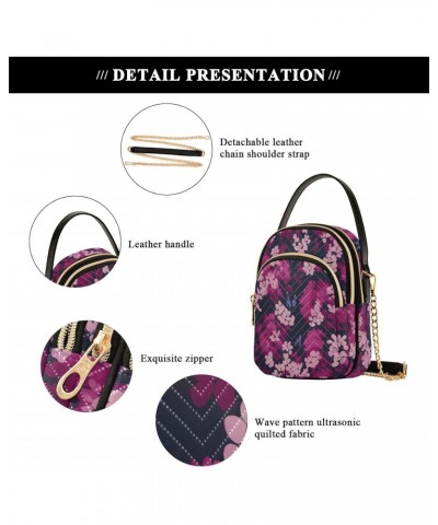 Flower Design Crossbody Bags for Women Multi Pocket Shoulder Handbags with Adjustable Strap $11.96 Crossbody Bags