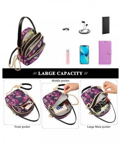 Flower Design Crossbody Bags for Women Multi Pocket Shoulder Handbags with Adjustable Strap $11.96 Crossbody Bags