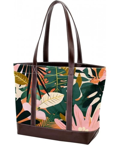 Tote Bag, Large Tote Bag, Women's Tote Handbags, Modern Tropical Plant Pattern Monstera Leaves, Womens Tote Bag Design 14394 ...