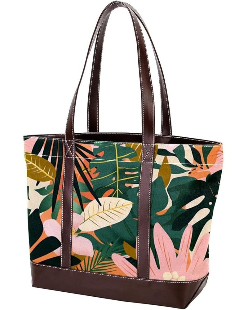 Tote Bag, Large Tote Bag, Women's Tote Handbags, Modern Tropical Plant Pattern Monstera Leaves, Womens Tote Bag Design 14394 ...