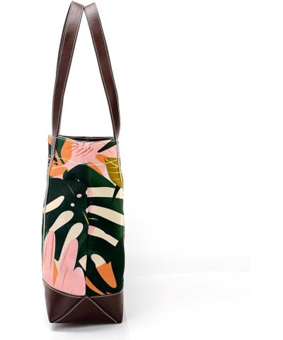 Tote Bag, Large Tote Bag, Women's Tote Handbags, Modern Tropical Plant Pattern Monstera Leaves, Womens Tote Bag Design 14394 ...