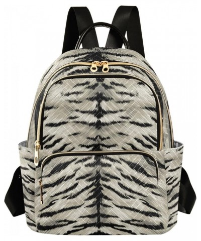 Women Backpack Tiger Fur Pattern Elegant Anti-Theft Travel Backpack with Luggage Belt Lightweight Handbag Lady Purse Roomy Do...