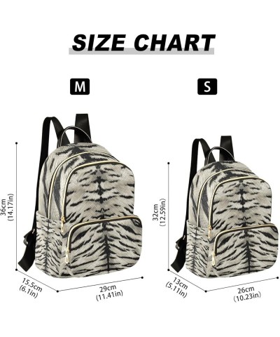 Women Backpack Tiger Fur Pattern Elegant Anti-Theft Travel Backpack with Luggage Belt Lightweight Handbag Lady Purse Roomy Do...