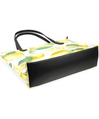 Handbags for Women Tote Bags with 11.08"(L) x 3.54"(W) x 11.02"(W) - Pink Flamingo Palm Leaves Cute Lemon $19.34 Totes