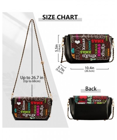 Christmas Crossbody Handbag Xmas Love Heart PU Leather Shoulder Bag Sturdy Travel Pouch Compact Chic Bag for Women Everyday U...