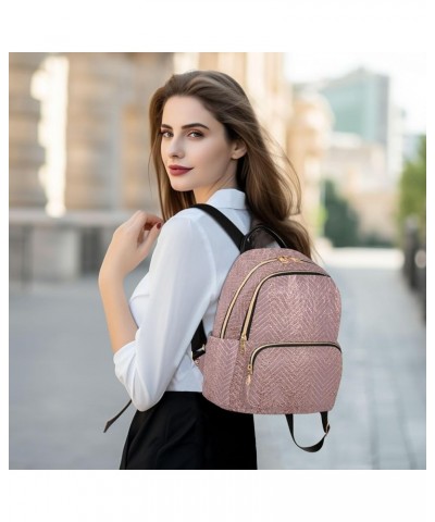 Mini Backpack for Women, Rose Gold Pattern Travel Backpack Purse for Ladies, Small Bookbag Daypack Shoulder Bag S A106 Small ...