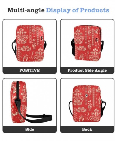 Unisex Crossbody Bag, Colorful Cute Animals Durable Sling Side Shoulder bags for men women, One Size Floral Border Red $13.67...