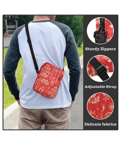 Unisex Crossbody Bag, Colorful Cute Animals Durable Sling Side Shoulder bags for men women, One Size Floral Border Red $13.67...