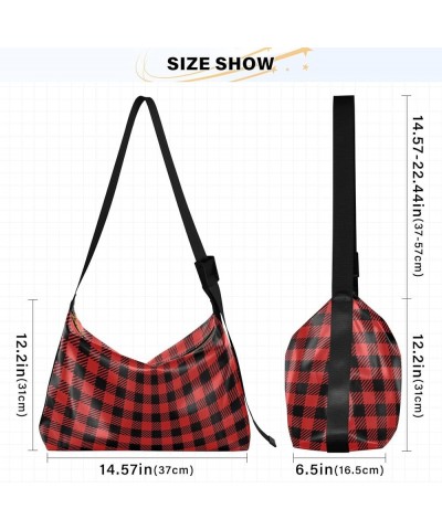 Black White Plaid Hobo Bags for Women Crossbody Bag Handbag Purses Leather Shoulder Bag for Work GiftsTravel 25 $17.48 Hobo Bags