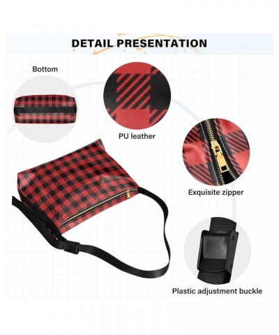 Black White Plaid Hobo Bags for Women Crossbody Bag Handbag Purses Leather Shoulder Bag for Work GiftsTravel 25 $17.48 Hobo Bags