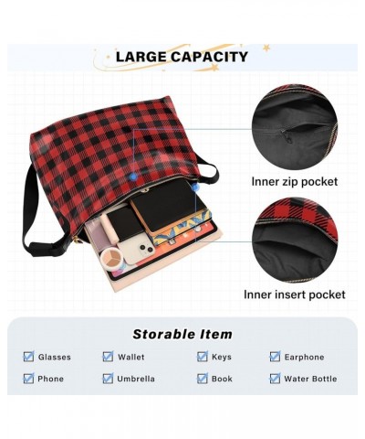 Black White Plaid Hobo Bags for Women Crossbody Bag Handbag Purses Leather Shoulder Bag for Work GiftsTravel 25 $17.48 Hobo Bags