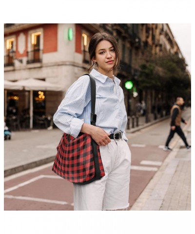 Black White Plaid Hobo Bags for Women Crossbody Bag Handbag Purses Leather Shoulder Bag for Work GiftsTravel 25 $17.48 Hobo Bags