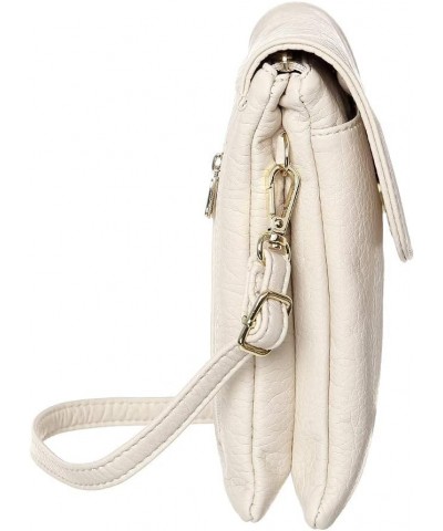 Roomy Pockets Small Crossbody Bags Cell Phone Wallet Purses for Women Beige $18.21 Crossbody Bags