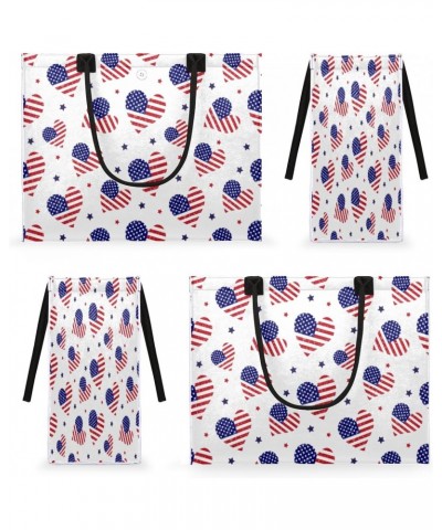 American Flag Large Tote Bag Heart Star Shoulder Bag For Women Teachers Nurses Work Shopping Travel Handbag Purse $9.08 Totes