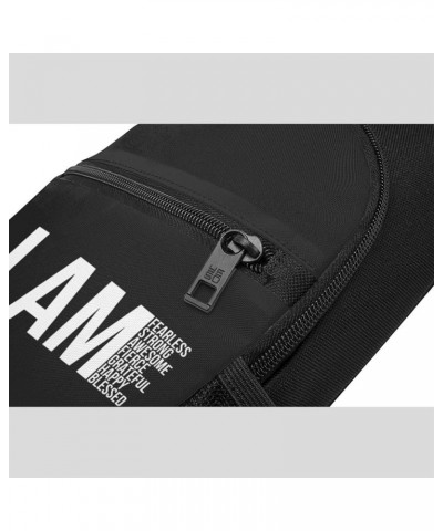 I AM Fearless, I AM Strong, I AM Blessed Crossbody Bags Adjustable Leisure Travel Crossbody Shoulder Bag Unisex One Size Blac...