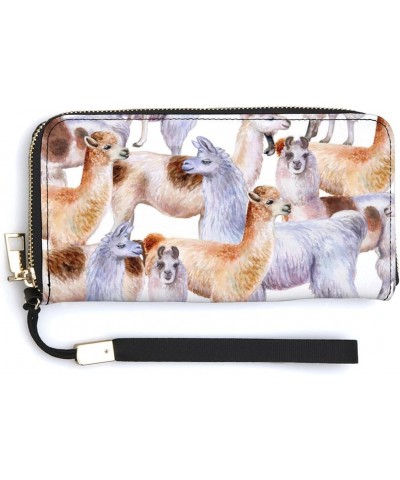 Lama Print RFID Blocking Wallet Slim Clutch Wristlet Travel Long Purse for Women Men $16.39 Wristlets