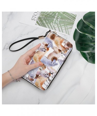 Lama Print RFID Blocking Wallet Slim Clutch Wristlet Travel Long Purse for Women Men $16.39 Wristlets