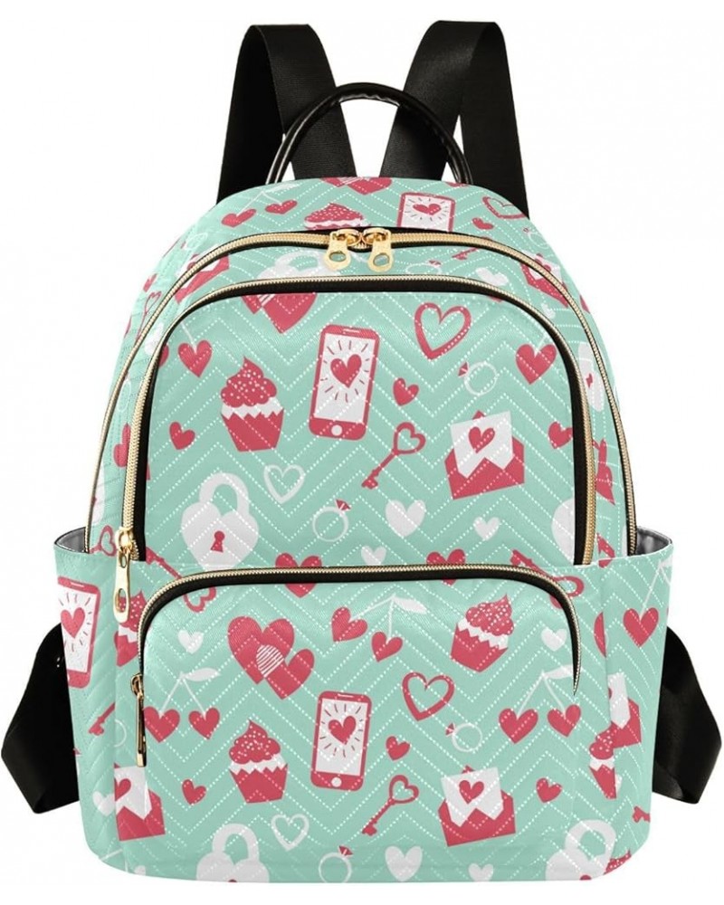 Valentine's Day Hearts Backpack Purse for Women Small Mini Women's Fashion Backpack for Lady Women Holiday Gifts,M Medium $17...