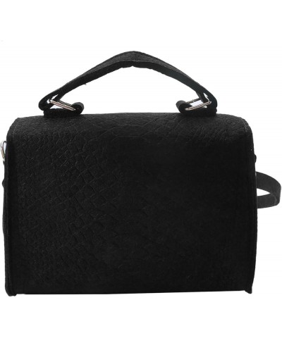 Hsakess Casual Tote Bags Causal Portable Felt Crocodile Embossed Niche Crossbody Small Square Bag Armpit Bag Black $7.81 Totes