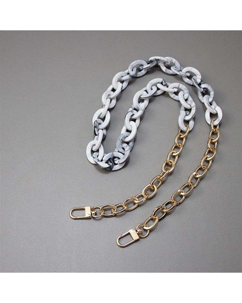 Acrylic Purse Strap Bag Chain Handle Replacement, Acrylic Metal Chain Luxury Strap Women Shoulder Clutch Handle Chain for Wal...