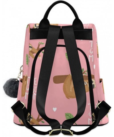 Mother Sloth and Baby Polyester Backpack Purse Travel Bag for Women Fashion Back Pack Shoulder Bag $21.19 Backpacks