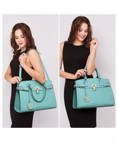 Women Handbags and Purses Fashion Satchel Tote Work Bags Top Handle Shoulder Purses with Matching Wristlet Light Blue $44.04 ...