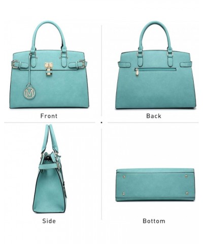 Women Handbags and Purses Fashion Satchel Tote Work Bags Top Handle Shoulder Purses with Matching Wristlet Light Blue $44.04 ...