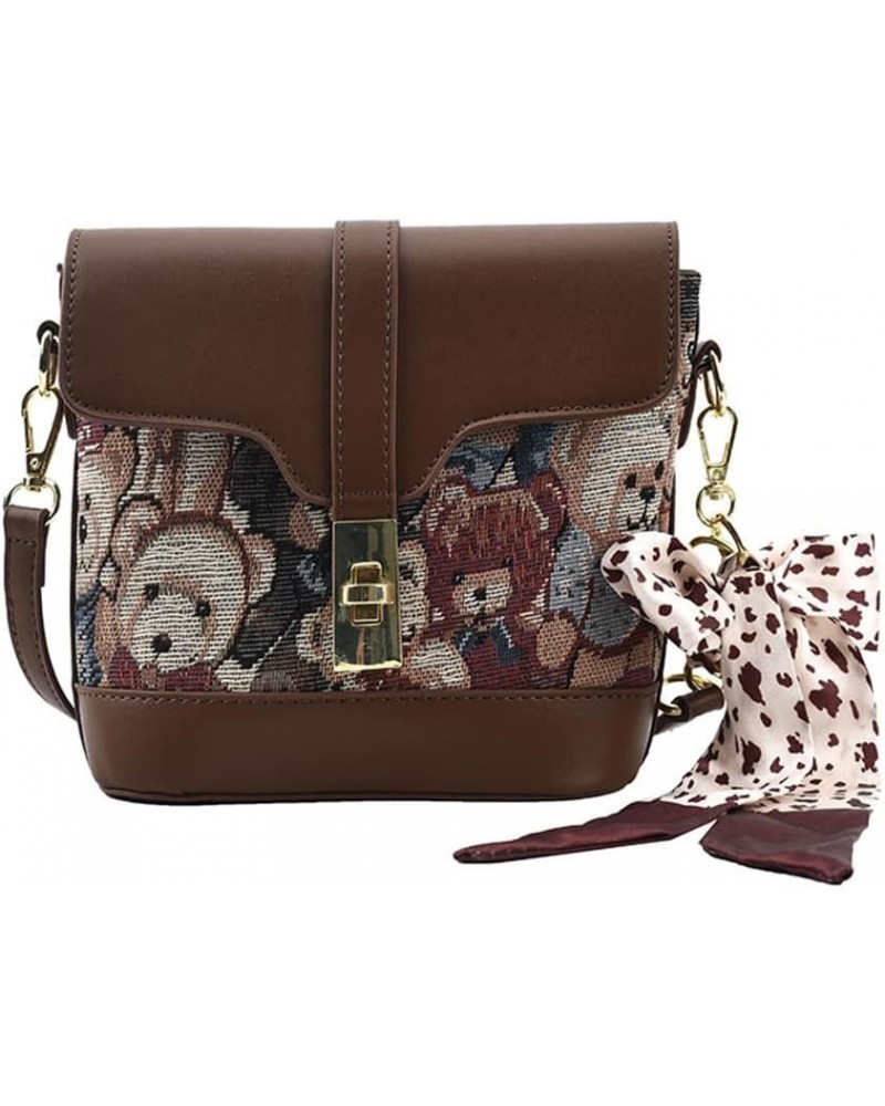 Fashion Flap Top Crossbody Bag for Women Animal Print Shoulder Bag Simple Casual Messenger Bucket Bag Purses Brown-a $16.50 S...